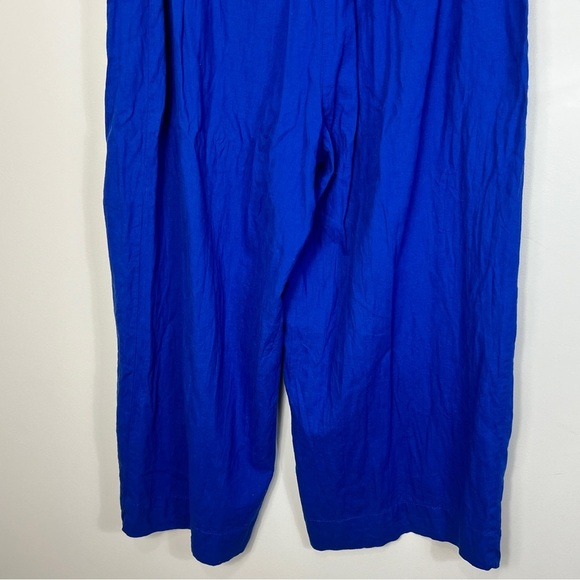 Penningtons Linen Blend Royal Blue Wide-leg Crop Pants Women Plus Size 20 - Picture 9 of 13